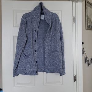 Mens blue button down cardigan
